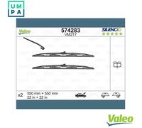Valeo 574283 Silencio VM217 Performance Front Wiper Blade Set 550mm 22" RHD LHD