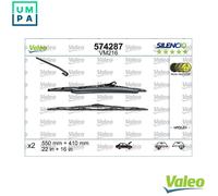Valeo 574287 Silencio VM216 Front Windscreen Wiper Blade Set 550mm 400mm 22" 16"