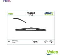 Valeo Silencio Wiper Blade VR42 - Rear - 400 mm - 1 Blade | Conventional Blade, 574289