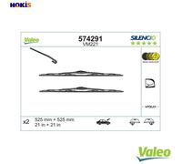 VALEO Silencio Wiper - VM221 - Kit of Optimum Aerodynamic Conventional Original Wiper Blades with Spoiler - 525mm/525mm - Front - Set of 2 Wiper Blades - 574291