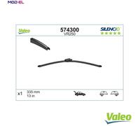 VALEO Silencio Wiper - VR250 - High Performance, Superior 360 Degrees Visibility, Easy Installation Original Flat Blade 335mm - Rear - 1 Wiper Blade - 574300