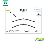 VALEO Silencio Wiper - VF301 - Kit of High Performance, Superior Road Visibility, Easy Installation Original Flat Blades 530mm/475mm - Front - Set of 2 Wiper Blades - 574302
