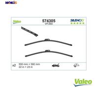 VALEO Silencio Wiper - VF350 - Kit of High Performance, Superior Road Visibility, Easy Installation Original Flat Blades 550mm/580mm - Front - Set of 2 Wiper Blades - 574305