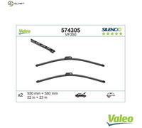 VALEO Silencio Wiper - VF350 - Kit of High Performance, Superior Road Visibility, Easy Installation Original Flat Blades 550mm/580mm - Front - Set of 2 Wiper Blades - 574305