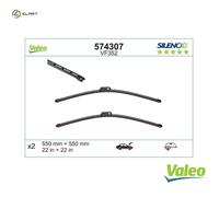 VALEO Silencio Wiper - VF352 - Kit of High Performance, Superior Road Visibility, Easy Installation Original Flat Blades 550mm/550mm - Front - Set of 2 Wiper Blades - 574307