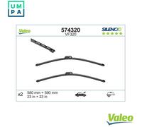 VALEO Silencio Wiper - VF320 - Kit of High Performance, Superior Road Visibility, Easy Installation Original Flat Blades 580mm/590mm - Front - Set of 2 Wiper Blades - 574320