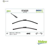 VALEO Silencio Wiper - VF412 - Kit of High Performance, Superior Road Visibility, Easy Installation Original Flat Blades 650mm/580mm - Front - Set of 2 Wiper Blades - 574325