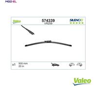 VALEO Silencio Wiper - VR259 - High Performance, Superior 360 Degrees Visibility, Easy Installation Original Flat Blade 500mm - Rear - 1 Wiper Blade - 574339