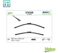 Valeo 574358 Silencio VF420 Front Wiper Blade Set Flat Spoiler 650mm 26" RHD LHD