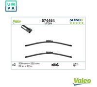 VALEO Silencio Wiper - VF364 - Kit of High Performance, Superior Road Visibility, Easy Installation Original Flat Blades 550mm/550mm - Front - Set of 2 Wiper Blades - 574464