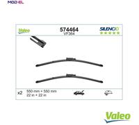 VALEO Silencio Wiper - VF364 - Kit of High Performance, Superior Road Visibility, Easy Installation Original Flat Blades 550mm/550mm - Front - Set of 2 Wiper Blades - 574464