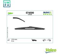 VALEO Silencio Wiper - VR48 - All-Seasons Durable, Resistant, Perfect Fit Conventional Wiper Blade 210mm - Rear - 1 Wiper Blade - 574590
