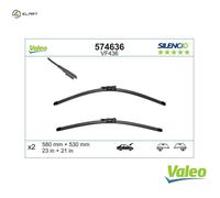VALEO Silencio Wiper - VF436 - Kit of High Performance, Superior Road Visibility, Easy Installation Original Flat Blades 580mm/530mm - Front - Set of 2 Wiper Blades - 574636