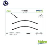 VALEO Silencio Wiper - VF447 - Kit of High Performance, Superior Road Visibility, Easy Installation Original Flat Blades 600mm/500mm - Front - Set of 2 Wiper Blades - 574647