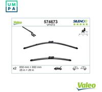Valeo 574673 Silencio VF473 Front Wiper Blade Set Flat Spoiler 650mm 26" RHD LHD