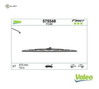 VALEO First Wiper - FC48 Durable and Reliable Conventional Wiper Blade 475mm - Front - 1 Wiper Blade - 575548