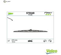 VALEO First Wiper - FC48 Durable and Reliable Conventional Wiper Blade 475mm - Front - 1 Wiper Blade - 575548