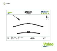 VALEO Silencio Wiper - VF818 - Kit of High Performance, Superior Road Visibility, Easy Installation Original Flat Blades 650mm/475mm - Front - Set of 2 Wiper Blades - 577818