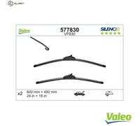 VALEO Silencio Wiper - VF830 - Kit of High Performance, Superior Road Visibility, Easy Installation Original Flat Blades 600mm/450mm - Front - Set of 2 Wiper Blades - 577830