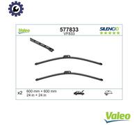 VALEO Silencio Wiper - VF833 - Kit of High Performance, Superior Road Visibility, Easy Installation Original Flat Blades 600mm/600mm - Front - Set of 2 Wiper Blades - 577833