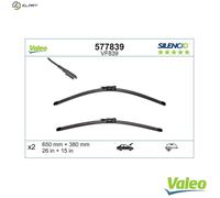 VALEO Silencio Wiper - VF839 - Kit of High Performance, Superior Road Visibility, Easy Installation Original Flat Blades 650mm/380mm - Front - Set of 2 Wiper Blades - 577839