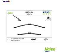 VALEO Silencio Wiper - VF874 - Kit of High Performance, Superior Road Visibility, Easy Installation Original Flat Blades 700mm/650mm - Front - Set of 2 Wiper Blades - 577874