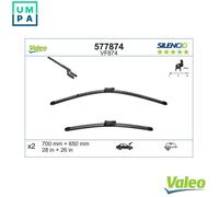 VALEO Silencio Wiper - VF874 - Kit of High Performance, Superior Road Visibility, Easy Installation Original Flat Blades 700mm/650mm - Front - Set of 2 Wiper Blades - 577874