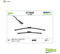 Valeo Wiper Blades Silencio VF906 (577906) - Flat 550/400mm, Easy Install - Front Set of 2