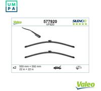 VALEO Silencio Wiper - VF920 - Kit of High Performance, Superior Road Visibility, Easy Installation Original Flat Blades 550mm/550mm - Front - Set of 2 Wiper Blades - 577920