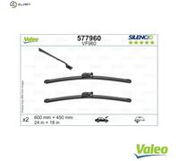 VALEO Silencio Wiper - VF960 - Kit of High Performance, Superior Road Visibility, Easy Installation Original Flat Blades 600mm/450mm - Front - Set of 2 Wiper Blades - 577960
