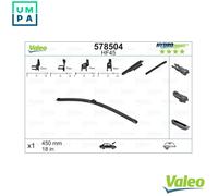 Valeo Windscreen Wiper Blade 578504 - HydroConnect 45 cm Front LHD