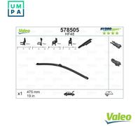 VALEO Hydroconnect HF48 Wiper Blade Flat 475mm High Performance Superior Road Visibility Easy Installation Front 1 Blade 578505