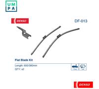 DENSO Flat Wiper blade DF-013 600/380 Beam for left-hand drive vehicles VOLKSWAGEN: Polo V Hatchback, up! Hatchback, SKODA: Citigo Hatchback
