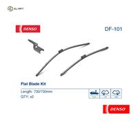 DENSO Flat Front Window Wiper Blade DF101-730/730mm - Premium All Season Replacement Wipers - Push Button Arm - LHD/RHD
