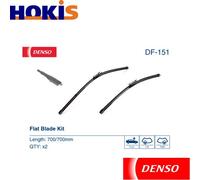 DENSO Flat Front Window Wiper Blade DF151-700/700mm - Premium All Season Replacement Wipers - Pinch tab Arm - LHD/RHD