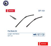 DENSO Flat Front Window Wiper Blade DF151-700/700mm - Premium All Season Replacement Wipers - Pinch tab Arm - LHD/RHD