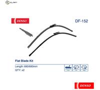 Denso Wiper Blade DF-152 - Flat 680/680mm Pinch-Tab All-Season - Fits Ford Mondeo V