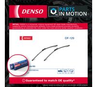 DENSO Flat Front Window Wiper Blade Kit DF129 - 600/580mm - Premium All Season Replacement Wipers Set - Pinch Tab Fits BMW Arm - LHD / RHD Pair