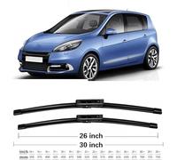 Wiper Blade Set for Renault Scenic 3 Grand MK3 2009 2010 2011 2012 2013-2016 Front Rear Windshield Wipers Automotive Durable Aerodynamic Replacement Blades Rain Brushes Arm Set