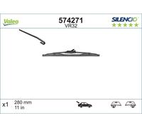 Wiper Blade VALEO 574271 Rear for FORD,FORD AUSTRALIA,MITSUBISHI,NISSAN,SEAT,VW