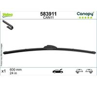 Valeo Wiper Blade 583911 - Flat 600mm Hook - Driver Side - Fits Chevrolet, Chrysler, Citroën