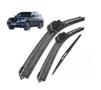 Wiper Blades Set for Nissan Patrol Y62 2010-2022 | Front Rear 3-Piece Vehicle-Specific OE Connector Rubber All-Season Windscreen Replacement
