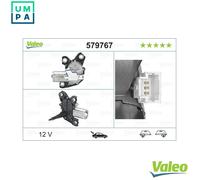 VALEO - Wiper Motor - Rear - 579767 - BERLINGO (2008 -) , PARTNER (2008 -) 1 DOOR TAILG