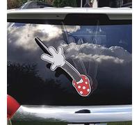 WiperTags White Glove Polka Dot Waving Arm attaches to Rear Vehicle Wipers. Made in USA. Detachable and Interchangeable with Hundreds of Designs.