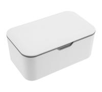 Wipes Dispenser Holder with Lid for Diaper Bag Use | Plastic, White Finish, Lightweight Tabletop Stability, for Facial Tissues and Office or Driver Organisation