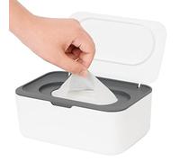 Wipes Dispenser Wet Wipes Box Wipe Holder with Lid for Baby & Adult Seposeve Refillable Wipe Container Keeps Thing Fresh Non-Slip Easy Open Close Pouch Case One-Handed (Grey)