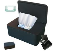 Wipes Dispenser Wipe Holder for Baby & Adult with Lid Keeps Wet Tissue Fresh, Non-Slip Three-Layer Seal Design Wipes Container for Home, Office, CarsBaby