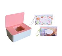 Wipes Dispenser with 2Pcs Portable Wet Wipe Bag for Home, Office