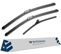 WipeWave Windscreen Wiper Blades for Audi Q5 2017-2023 SUV, 24" 20" 15" Front and rear SlimTop, Rear Special Enhanced Clarity, Easy Replacement