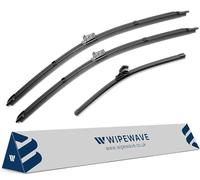 WipeWave Windscreen Wiper Blades for Mercedes V-Class 2014-2021 MPV, 28" 18" 16" Front and rear Push Button TypeE, Rear Special Enhanced Clarity, Easy Replacement